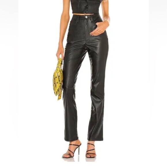 WeWoreWhat Pants - WeWoreWhat Flare Pants Embossed Black snake vegan Leather 26